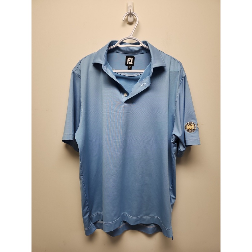 FootJoy Polo Shirt Men's Large Blue Short Sleeve Logo Casual